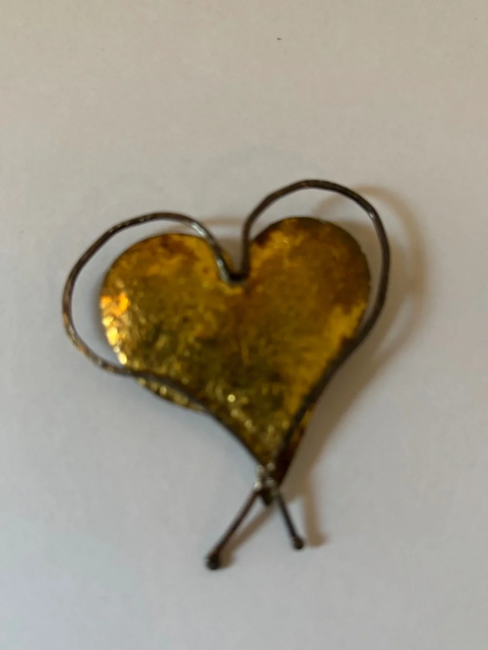Vintage Donna Burdick double heart sterling silver brooch/pin